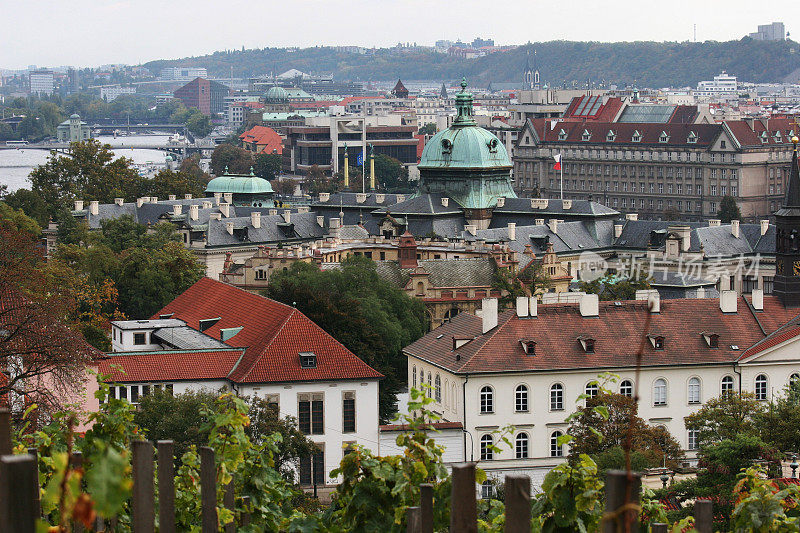 布拉格的城市天际线，布拉格，捷克共和国的城市景观