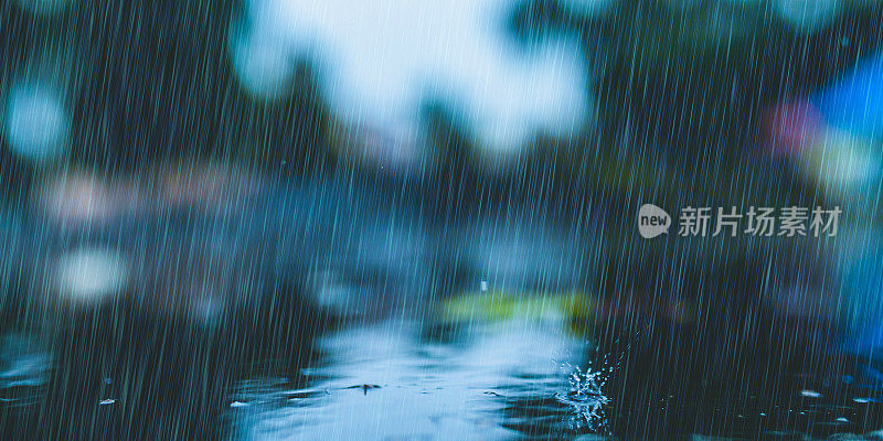 秋天的雨。雨滴。坏天气。抑郁症。