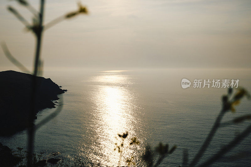 六月的傍晚，阳光在康沃尔郡纽基彭泰岛的海面上闪烁，伴随着挥之不去的海雾。