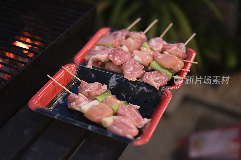 日本烧烤烤鸡肉串