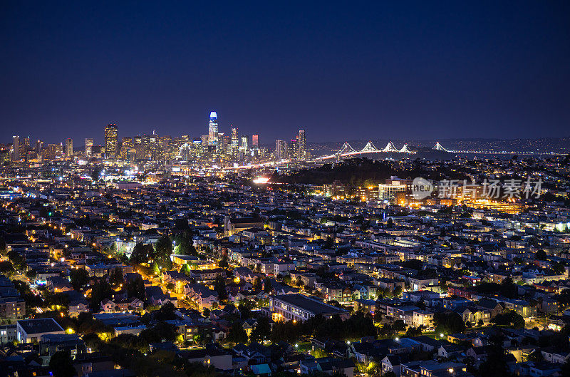 旧金山城市景观-夜幕