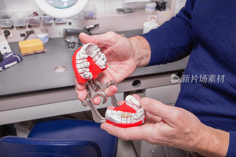牙科修复实验室模型的技术镜头