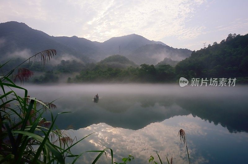 浓雾笼罩着河流