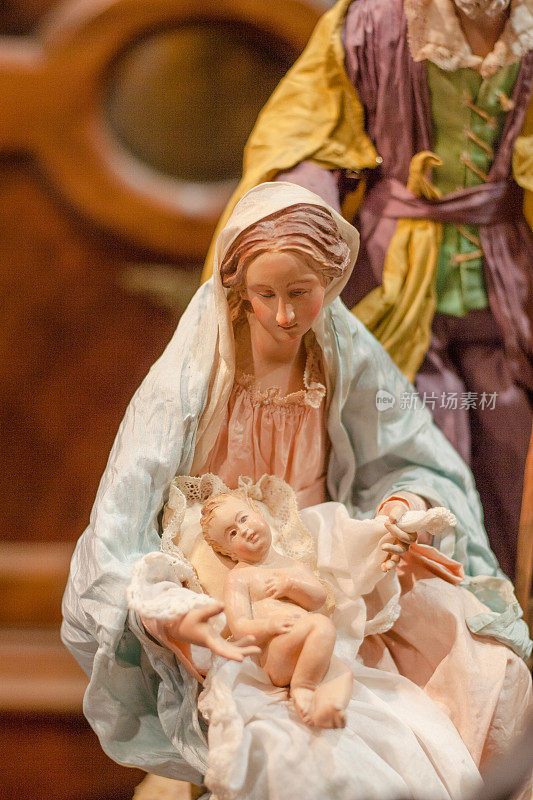那不勒斯Presepe上的耶稣诞生场景