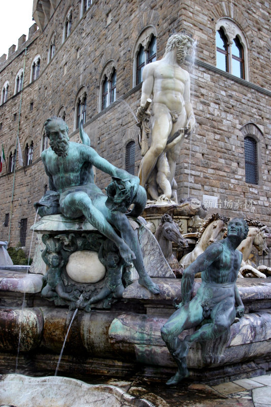 意大利佛罗伦萨的贵族喷泉广场
