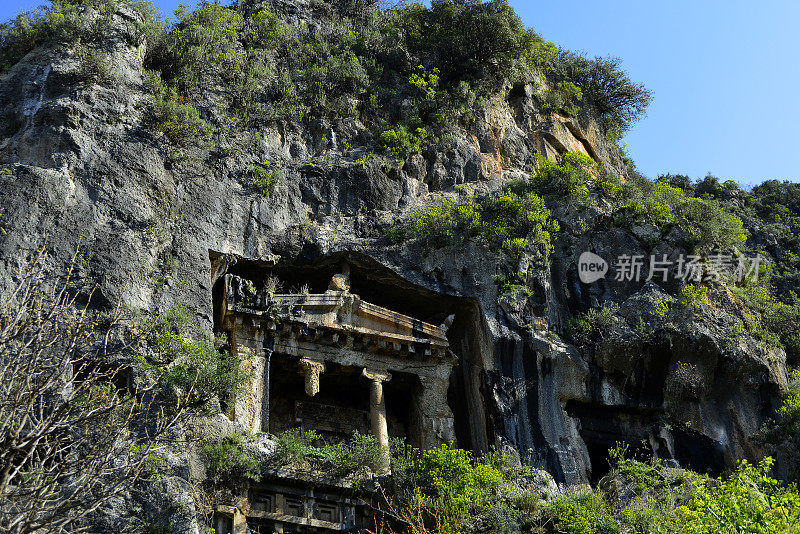 土耳其fethye的岩石坟墓