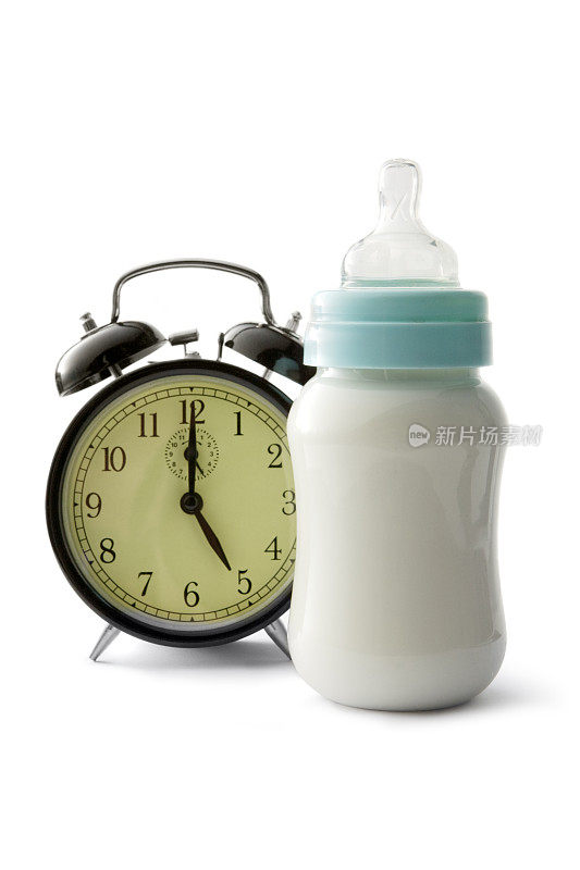 婴儿用品:奶瓶和闹钟