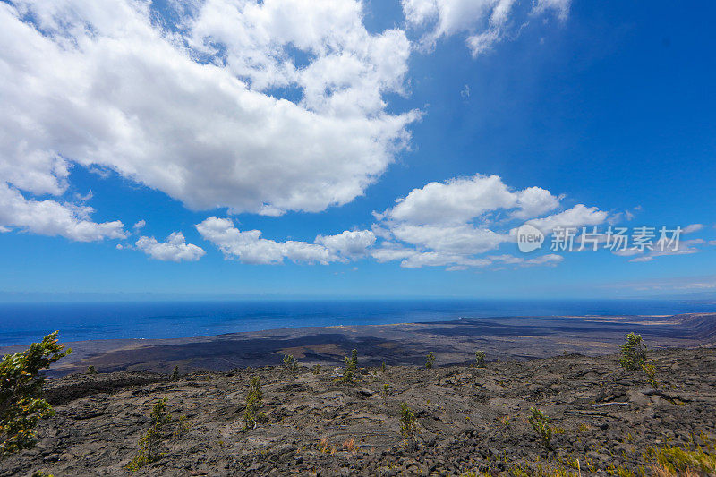 夏威夷火山国家熔岩与海洋相遇