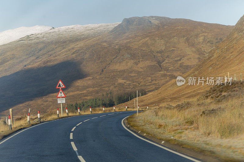 英国，英格兰，格兰科高地，空旷的乡村公路