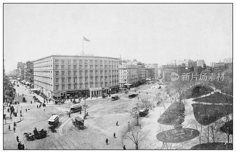 纽约的古董黑白照片:第五大道酒店