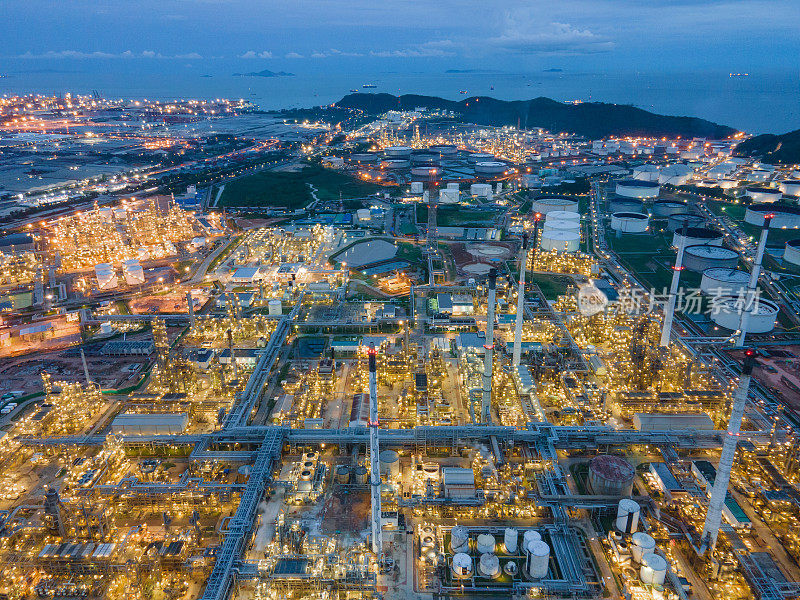 可持续性天然气和原油联合循环电厂和工业园区夜工涡轮发电机