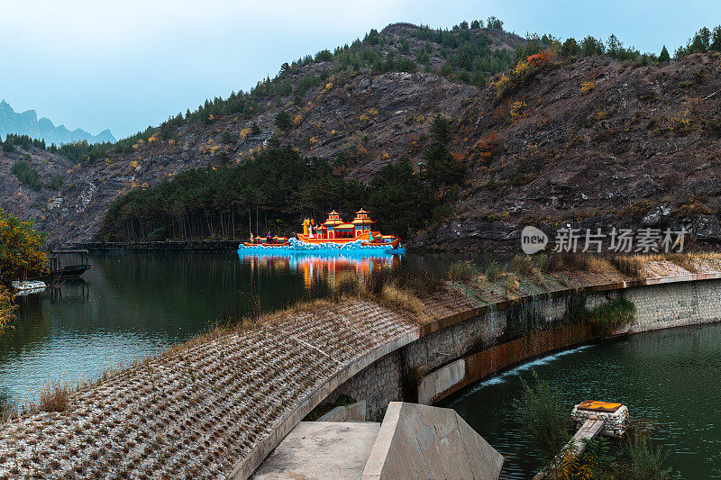 中国复古风格建筑。古典园林。古北水镇。