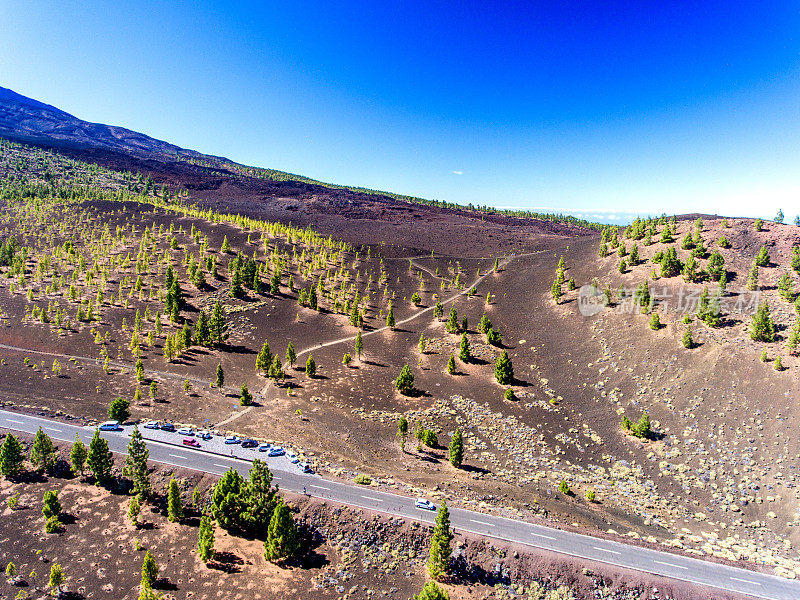 特内里费岛的泰德山鸟瞰图。它是加那利群岛的一座火山。