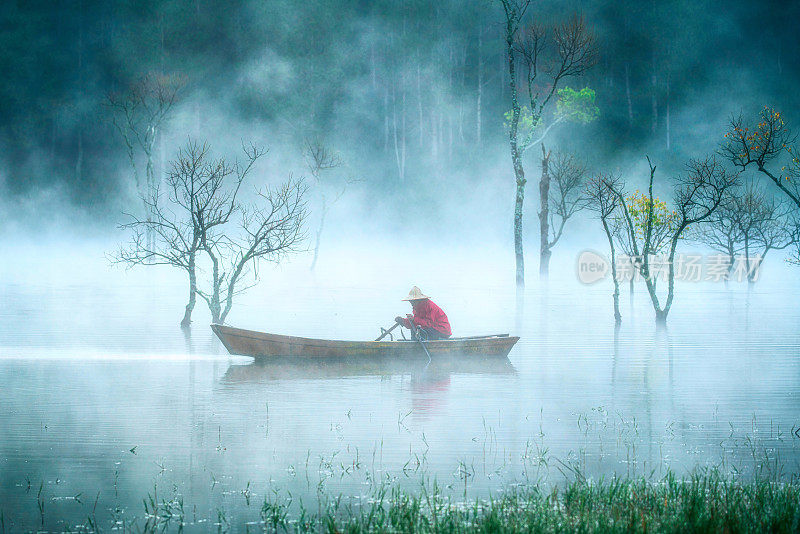 图延林湖的渔民