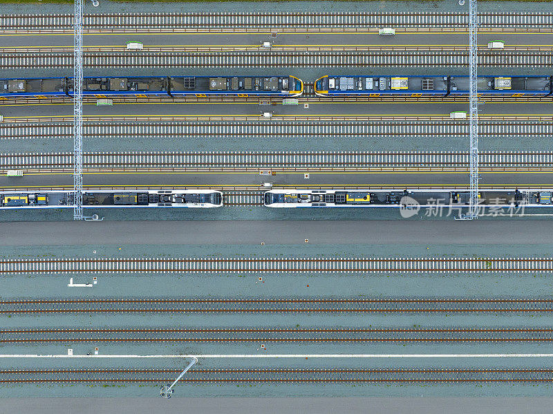 从上面看火车的铁路站场