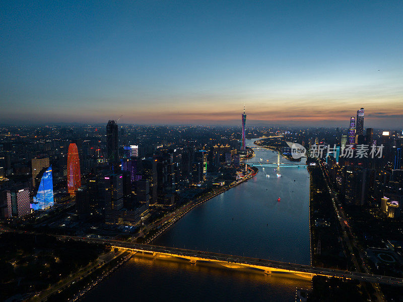 中国广州金融区夜景