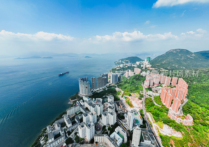 鸟瞰香港薄扶林住宅小区