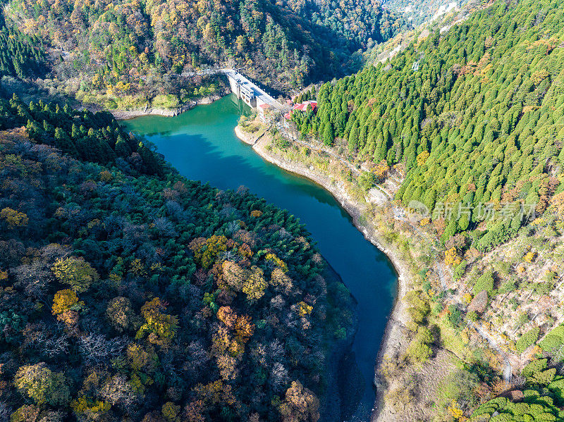 山上水库、水电站大坝航拍