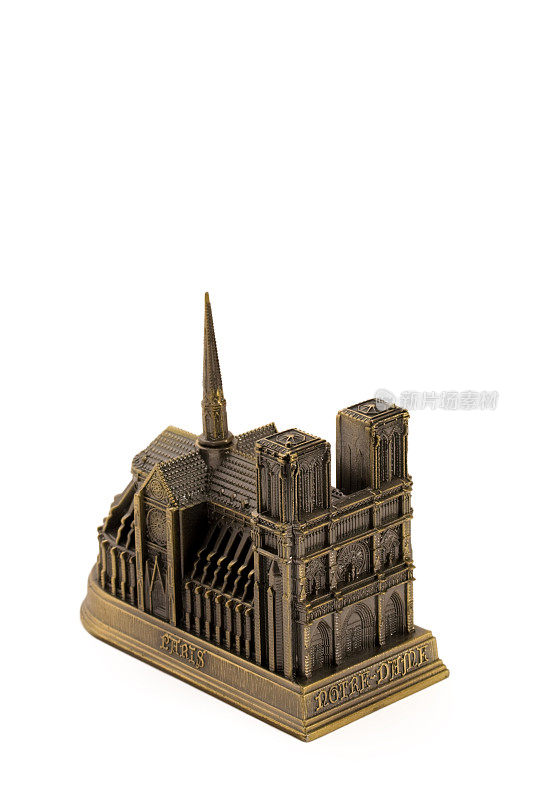 巴黎圣母院大教堂的微型青铜复制品
