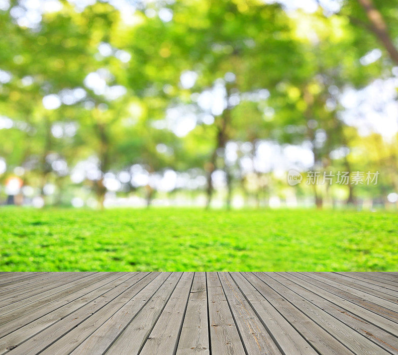 绿春散焦抽象背景和空木平台