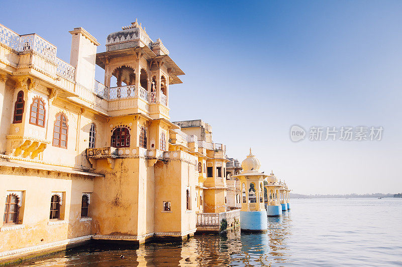 宏伟的Pichola湖，拉贾斯坦邦的旅游目的地，乌代普尔市，印度