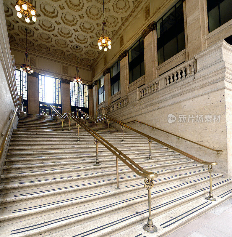 楼梯,联合车站,芝加哥。