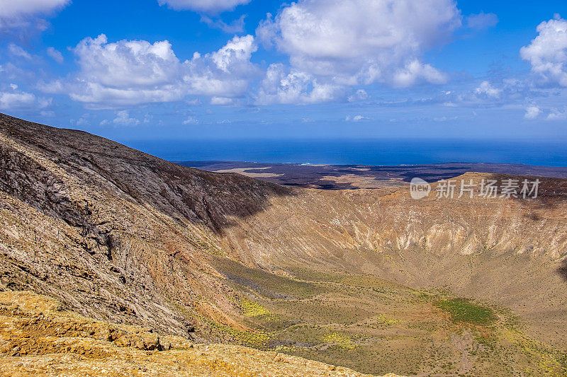 加那利群岛兰萨罗特岛:自然公园-布兰卡火山火山口