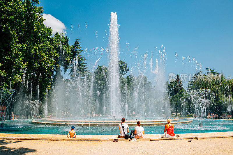 匈牙利布达佩斯的玛格丽特岛音乐喷泉