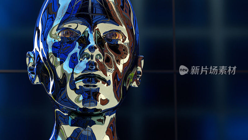 当代肖像绘画超现实脸部线条艺术3D插画