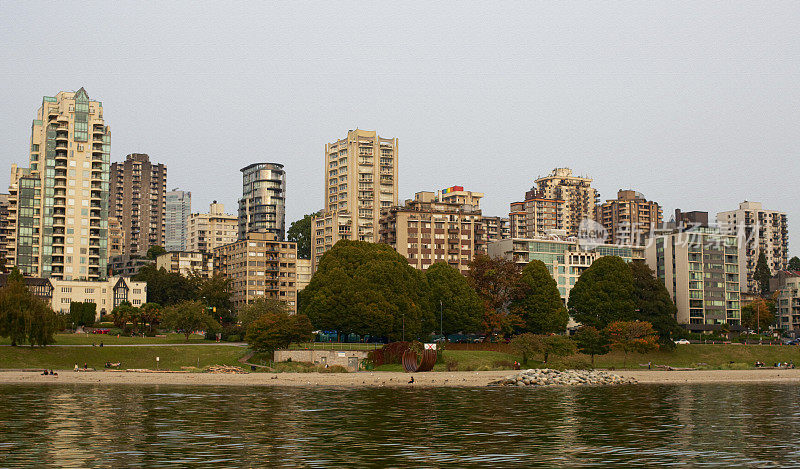 温哥华建筑日落海滩公园温哥华