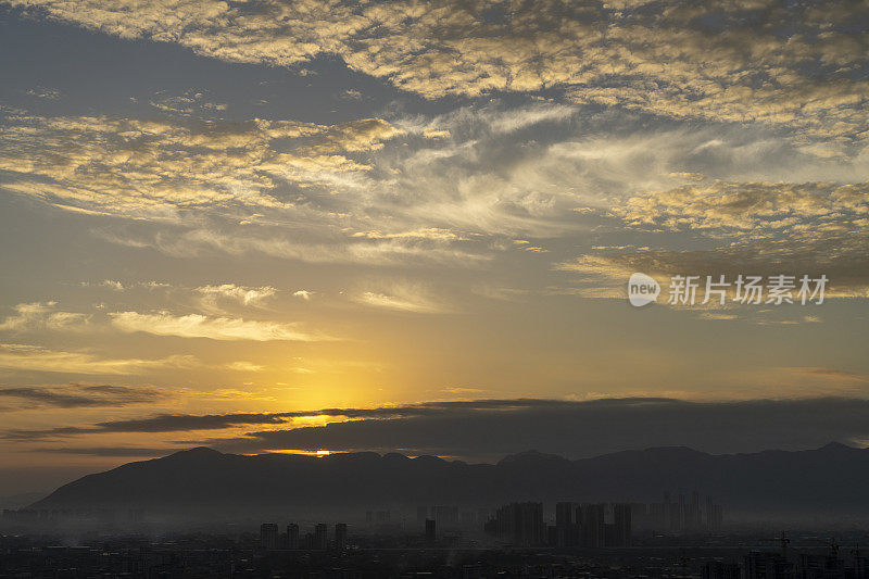中国福建省福州市的日出风景