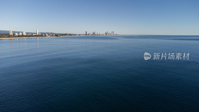 无人机视野伯利头，黄金海岸，澳大利亚