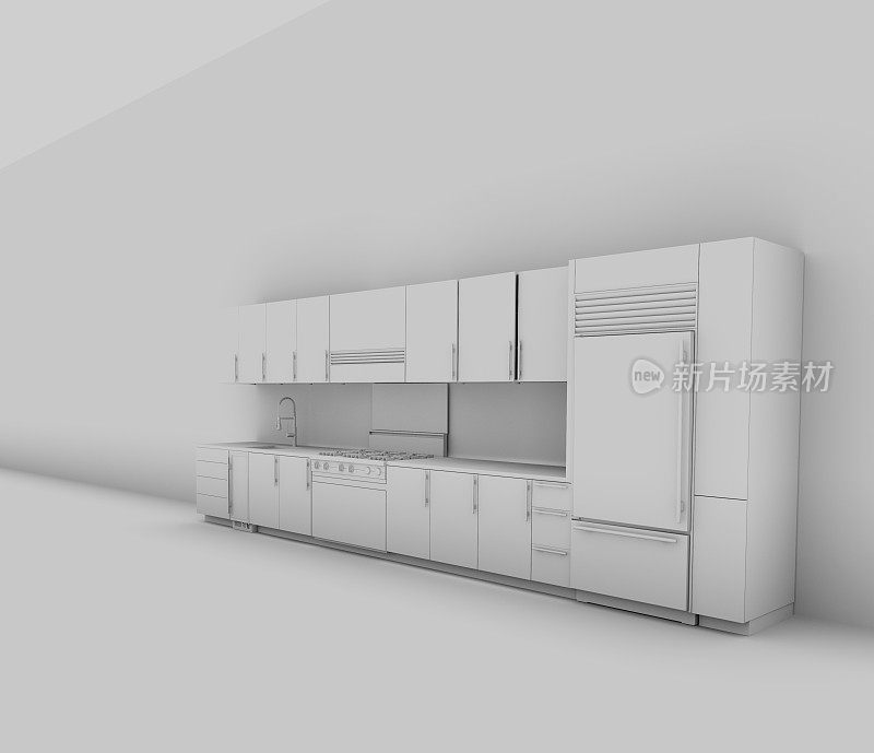 厨房室内3D渲染