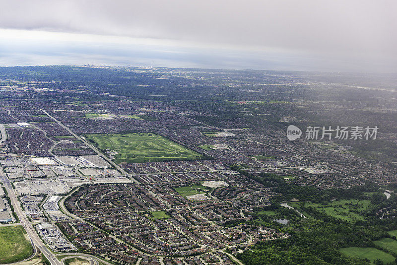 鸟瞰大多伦多地区，安大略省，加拿大