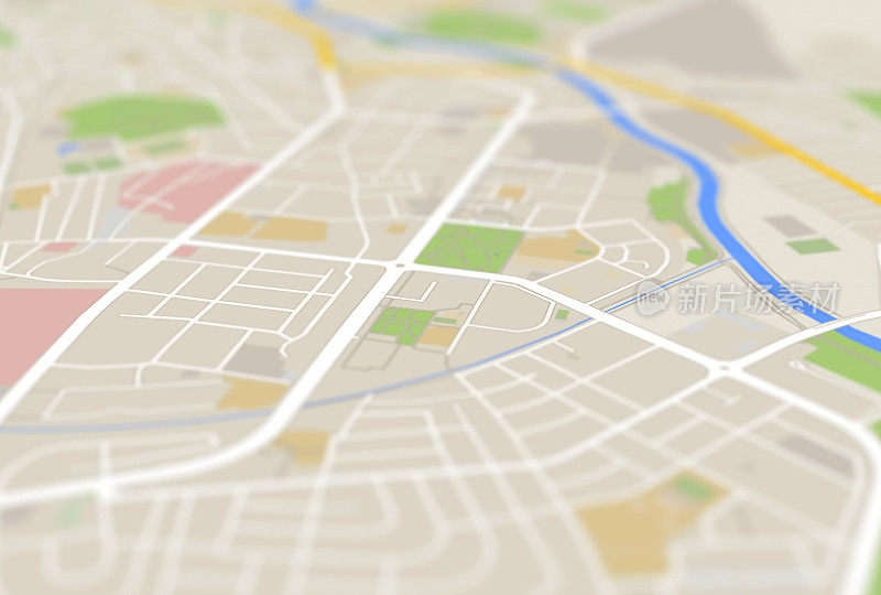 城市地图3d渲染图像