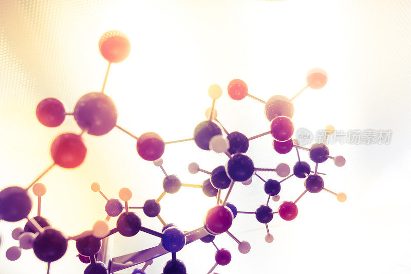 科学研究实验室的分子、DNA和原子模型