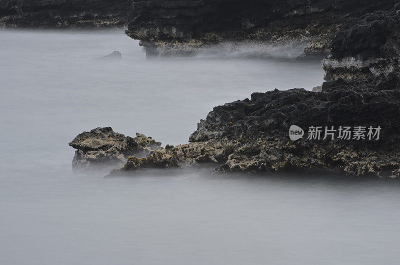 夏威夷熔岩与太平洋相遇