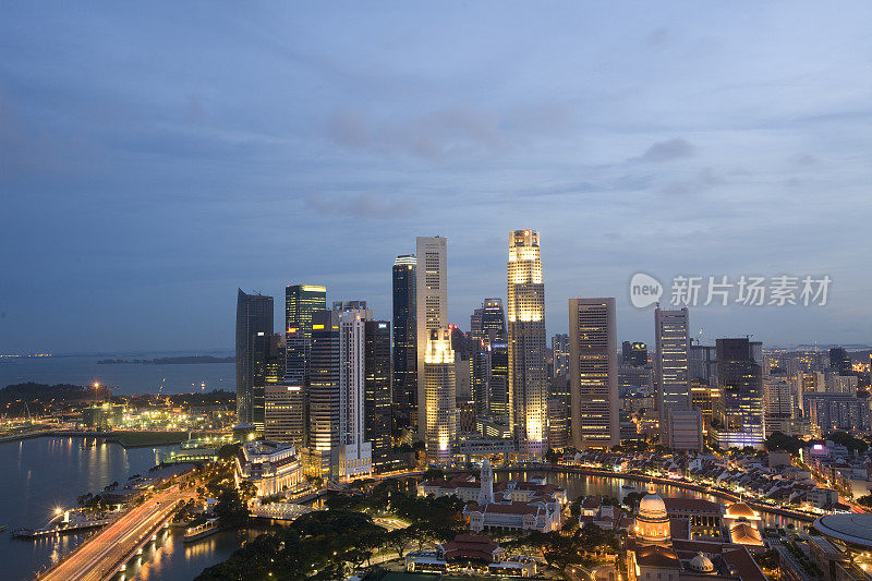 新加坡城市的黄昏