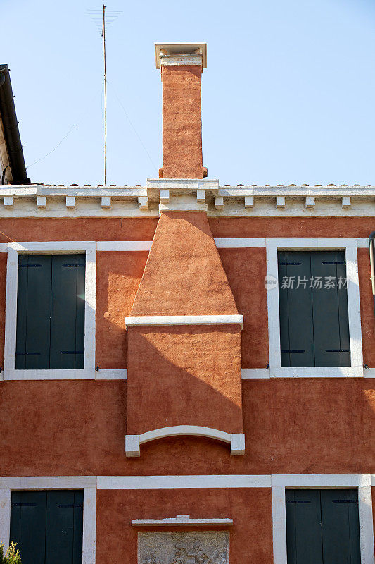 威尼斯砖砌住宅的细节