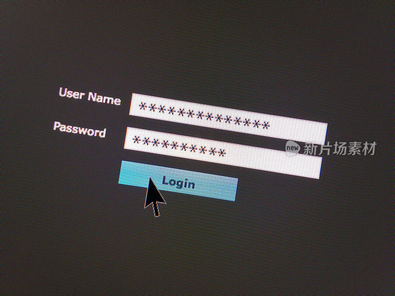 在电脑屏幕上使用密码登录过程