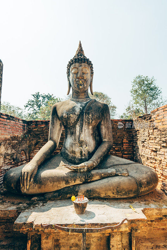 泰国素可泰的佛像。
