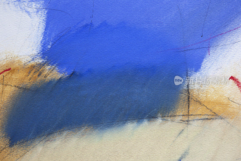 抽象画了蓝色和黄色的艺术背景。