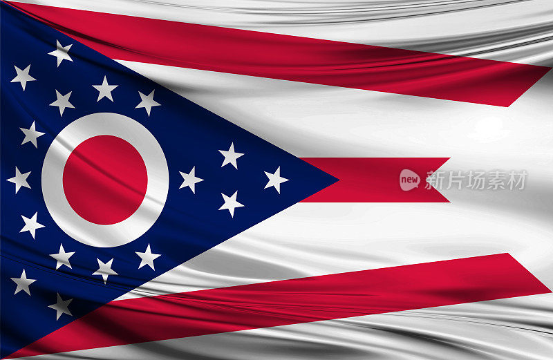 挥舞着俄亥俄州的旗帜