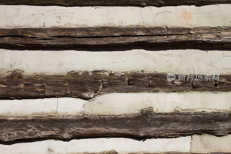 原木小屋外墙有裂缝，全框架水平