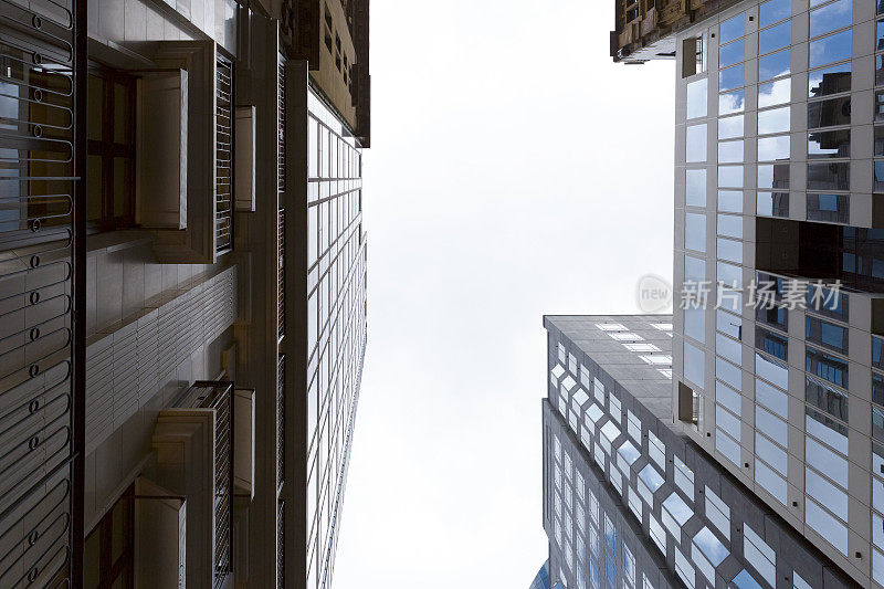 摩天大楼，低角度视野与复制空间，悉尼澳大利亚