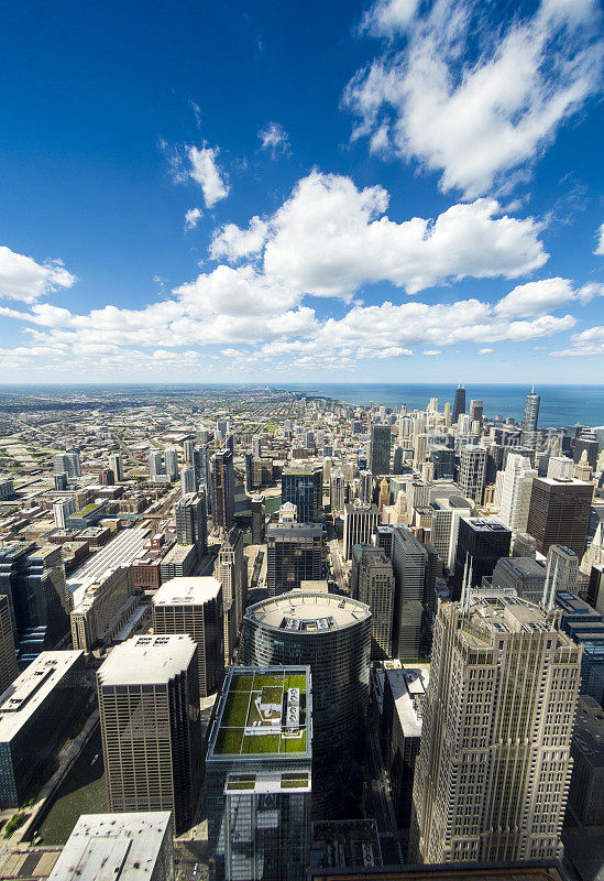 芝加哥天际线的摩天大楼