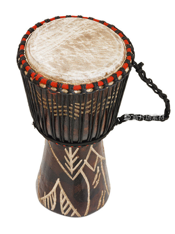 白色的非洲Djembe