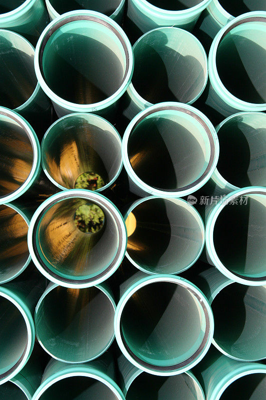 绿色PVC管堆叠(垂直)