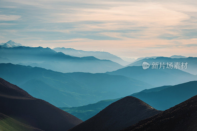 高阿特拉斯，山谷，山雾，摩洛哥，非洲