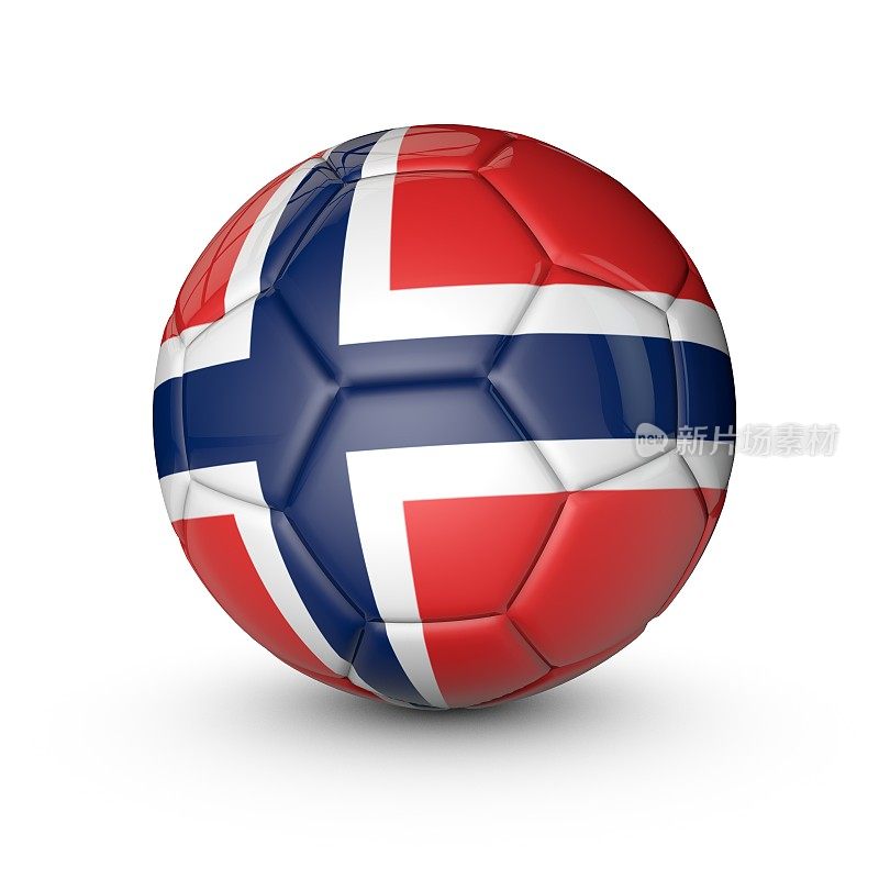 带有挪威国旗纹理的足球